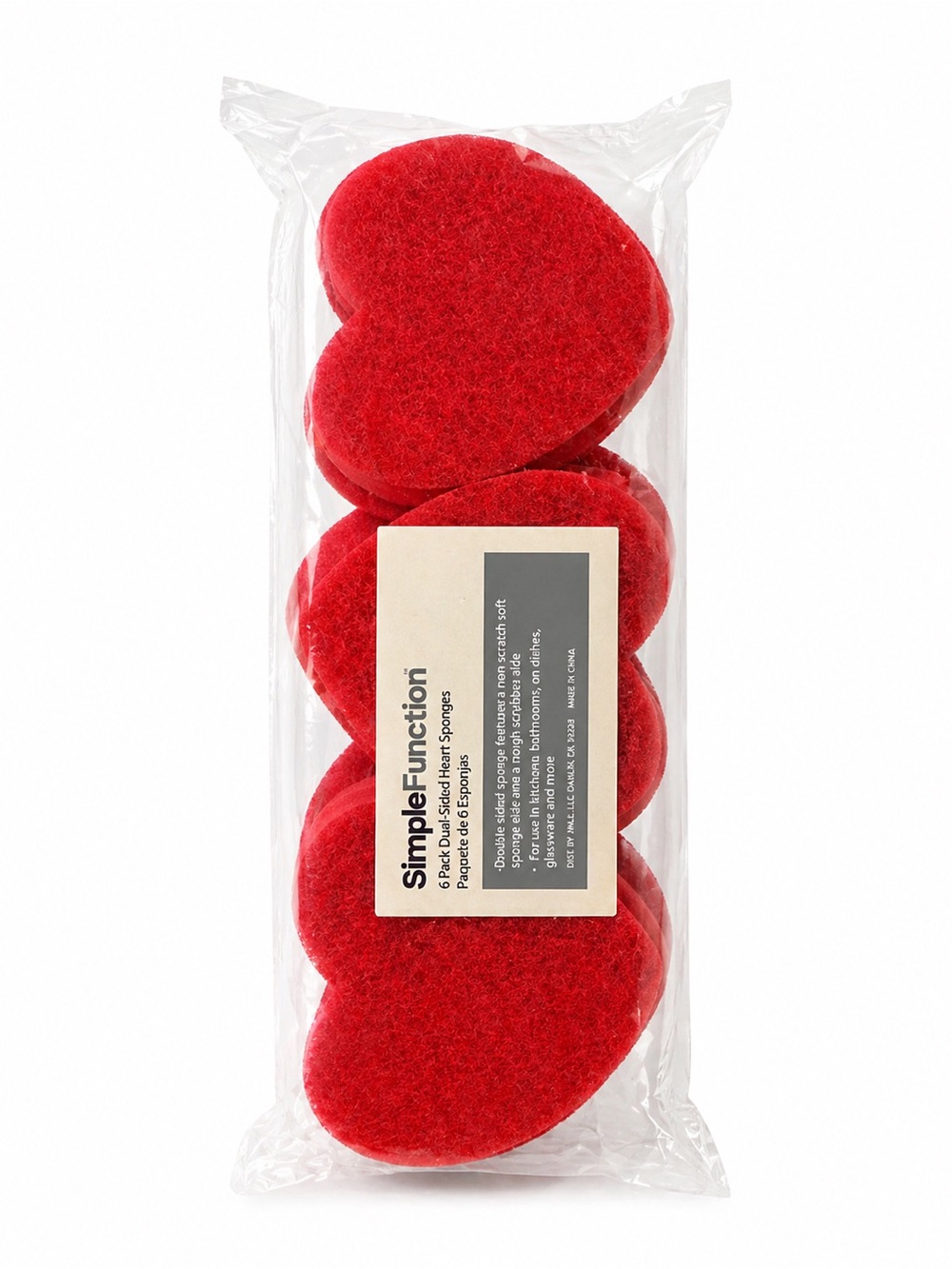 6 Pack Heart Shaped Cleaning & Craft Sponges Pink Multi-Purpose